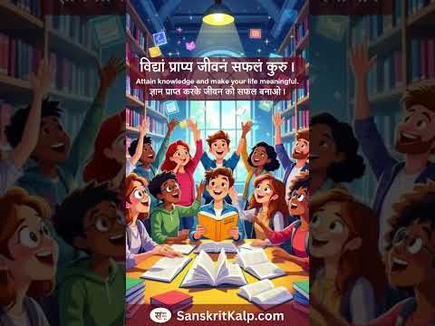 विद्यां प्राप्य जीवनं सफलं कुरु।  |  Attain knowledge and make your life meaningful.