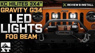 Jeep Wrangler KC HiLiTES 3x4" Gravity G34 LED Lights (1987-2017 YJ, TJ, JK) Review & Install
