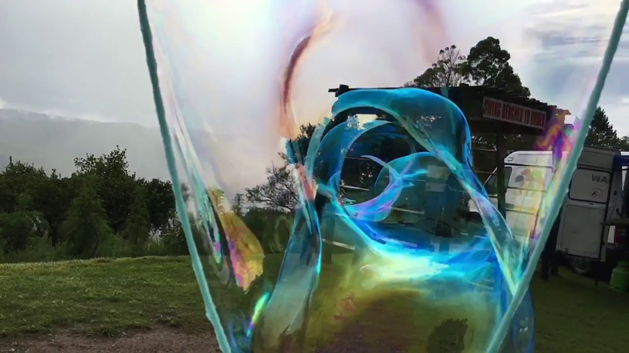 Giant Bubble popping in slo-mo