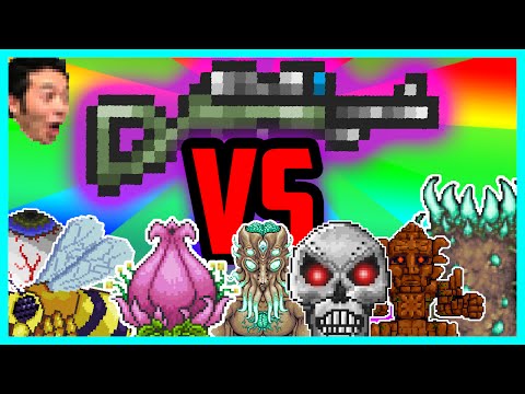 Terraria: Super Sniper Rifle Vs ALL BOSSES