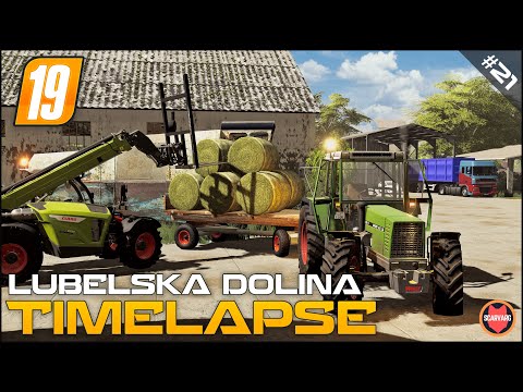 Animal Care, Spreading Lime, Transporting Hay Bales ⭐ FS19 Lubelska Dolina Seasons Timelapse