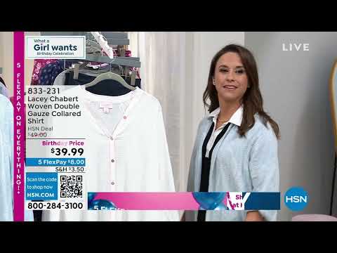 Lacey Chabert Woven Double Gauze Collared Shirt