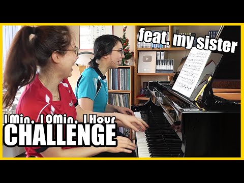 1Min, 10Min, 1Hour Challenge - feat. MY SISTER! Tschaikowsky Nutcracker - Sugar Plum Fairy