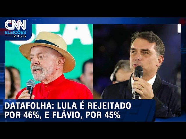 Lula tem 46% de rejeição; Flávio é rejeitado por 45%, diz Datafolha | CNN ELEIÇÕES