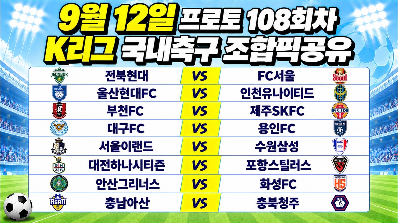 토토분석 스포츠분석 9월12일 K리그 국내축구 축구분석