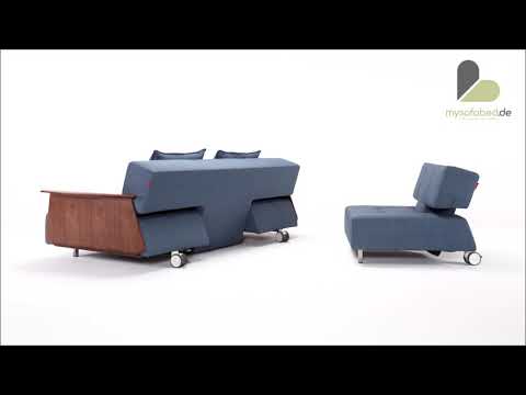 LONG HORN EXCESS Schlafsofa mit Holzarmlehnen von Innovation - mysofabed.de