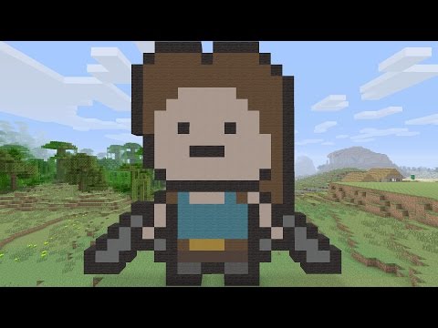 Minecraft Tutorials - Lara Croft Pixel Art (Tomb Raider)