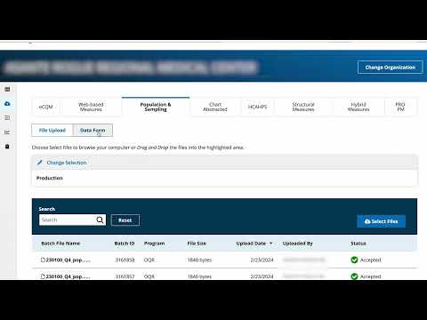 How to upload a Population and Sampling File