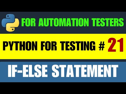 Python For Testers 21 If Else Statement