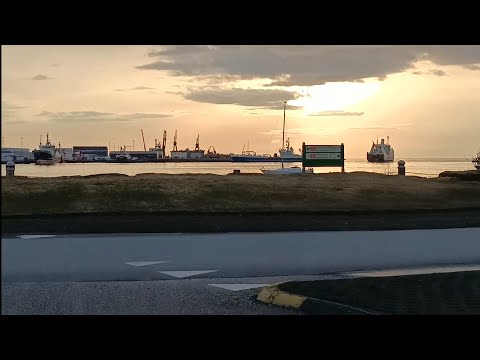 Exploring the Charming Streets of Hafnarfjordur's Old Town Center by Car. April 2023