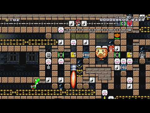 ヨッシーを利用した全自動ピタゴラスイッチ　Auto by たか - SUPER MARIO MAKER - NO COMMENTARY 1bi