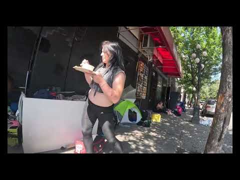 Aug. 12, 2023 - Homeless Area. Afternoon Walk in Vancouver, Canada's East