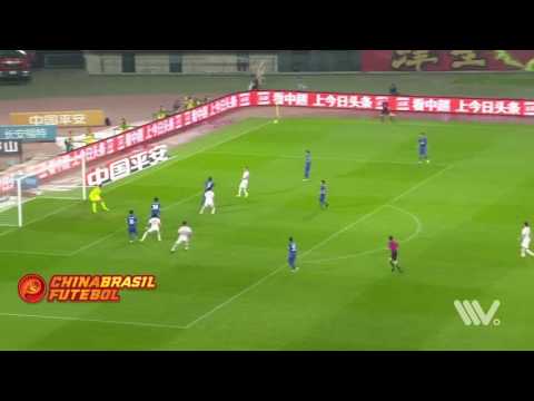 1° gol Zhao Xuri - Tianjin Quanjian x Shanghai Shenhua - 17a rodada da Super Liga da China 2017