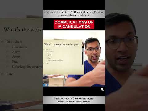 Complications of IV Cannulation | #shorts #ivcannulation #anesthesiology #nurse