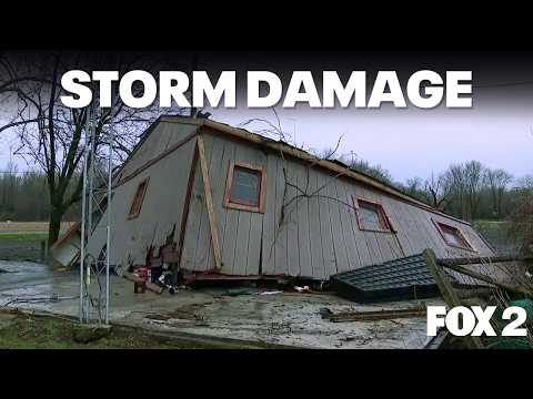 Southeast Michigan buildings damaged, trees toppled by strong storms