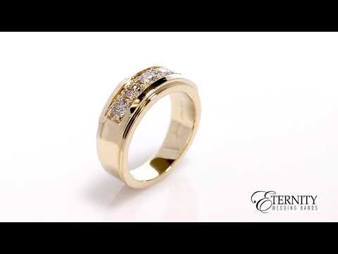 1CTTW Men's Channel & Prong Set 5 Stone Diamond Ring (528x)