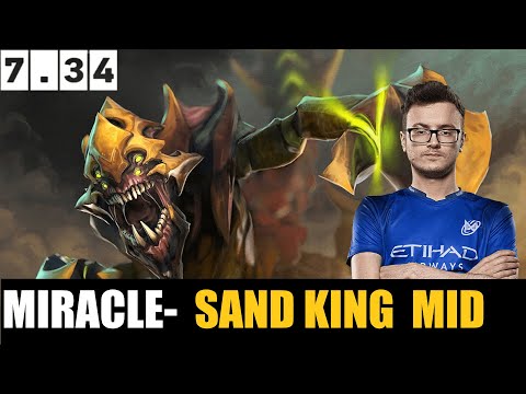 MIRACLE- PLAYING Sand King MID 7.34 - DOTA 2 HIGHEST MMR MATCH #dota2 #dota2gameplay