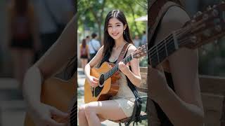 Download lagu gak nyangka seviral ini jadinya cewe ini sambil tersenyum memainkan gitarnya di taman mp3