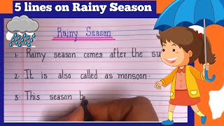5 lines on Rainy season in English For Kids|Essay on Rainy Season |5 lines on Monsoon|Monsoon essay