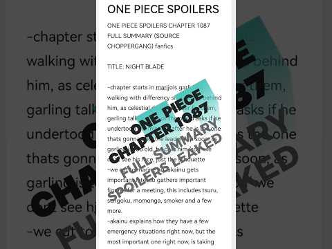 ONE PIECE CHAPTER 1087 FULL SUMMARY SPOILERS LEAKED #mihawk #onepiece #ONEPIECE1087 #fanfiction