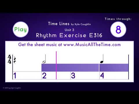 How to Play Half Notes in 4/4 - Exercise E316 Time Lines