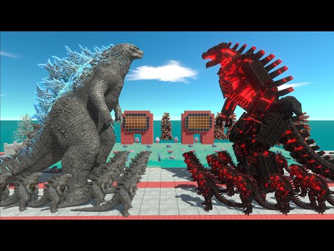 Growing Godzilla 2014 vs Red Evil Mechagodzilla 2021 - Animal Revolt Battle Simulator