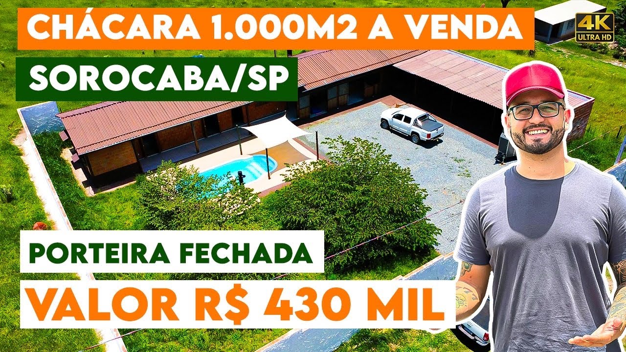 CHÁCARA com 1.OOOm² de PORTEIRA FECHADA, IMOVEL NOVO!!! PREÇO DE OCASIÃO.