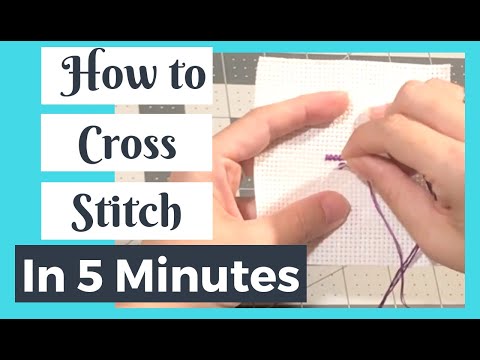 LEARN TO CROSS STITCH in 5 Minutes | How to Cross Stitch Tutorial for Beginners Flosstube
