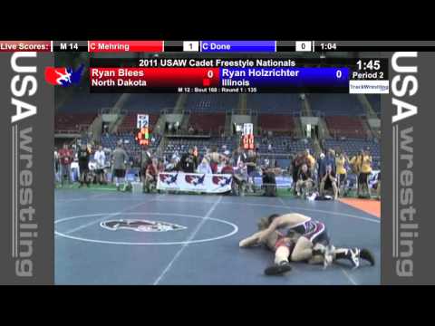 Cadet Freestyle 135 - Ryan Blees (ND) vs. Ryan Holzrichter (IL)