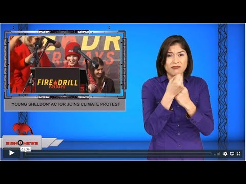'Young Sheldon' actor joins climate protest (ASL - 11.30.19)