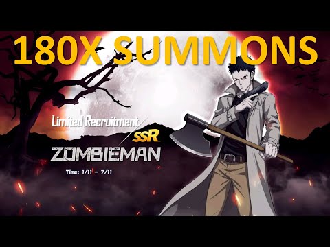180x Summons on SSR Zombieman Limited Recruitment | One Punch Man: The Strongest