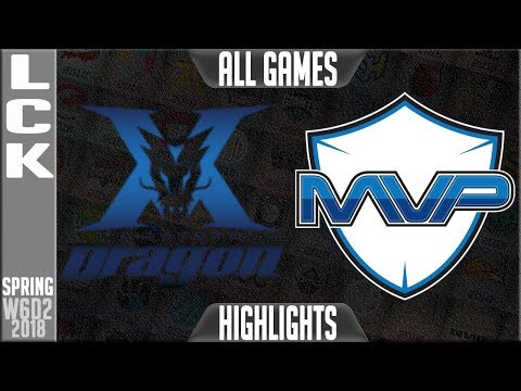 KZ vs MVP Highlights ALL GAMES | LCK Week 6 Spring 2018 W6D2 | King-Zone DragonX vs MVP