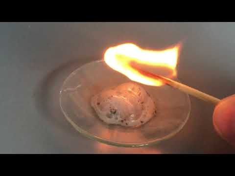 Calcium Carbide Reaction with Water to Produce Flammable Acetylene gas
