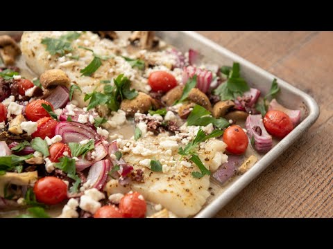 Mediterranean Cod Sheet-Pan Dinner Recipe