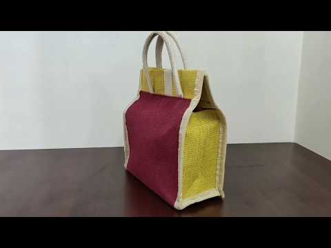 Assorted laminated jute ab09 lunch bags, size: starts from 8...