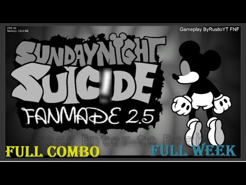 Friday Night Funkin - Mickey - Sunday Night Suicide 2.5 Fanmade / Full Week / Full Gameplay