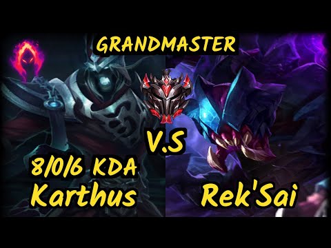 Cuzz (KARTHUS) vs REK'SAI - 8/0/6 KDA JUNGLE GAMEPLAY - KR Ranked GRANDMASTER