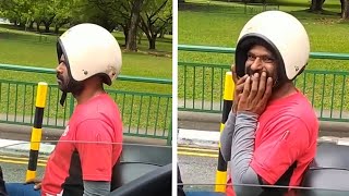 Motorbike Passenger Had Helmet The Wrong Way