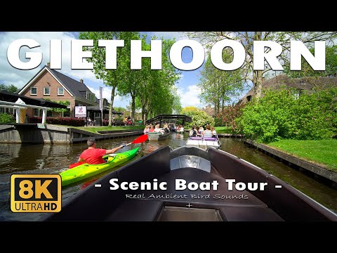 Giethoorn Scenic Boat Tour With Calm Music for Relaxation 8K