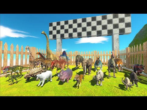 FOREST CHAMPIONS SPEED RACE ALL DINOSAURS VS ANIMALS - Animal Revolt Battle Simulator ARBS