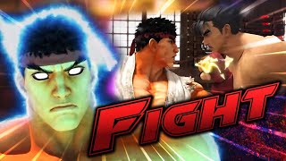 Ryu VS Jin FIGHT ANIMATION! (Street Fighter VS Tekken) | DEATH BATTLE!