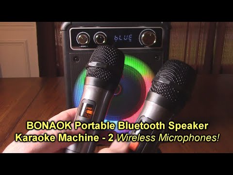 BONAOK Portable Bluetooth Speaker Karaoke Machine with 2 Wireless Microphones, LED Lights, REVIEW