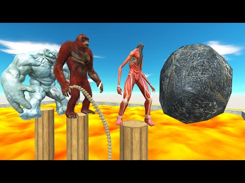 Beast Titan Crush Superheroes and Monsters in Lava #2 - Animal Revolt Battle Simulator