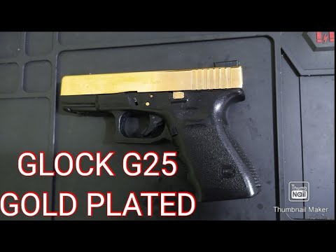 Glock G25 pistol dipped in 24k gold - gold plating gun slide