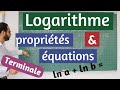 LOGARITHME - Propriétés et équations
