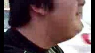 Stupid guys in small car