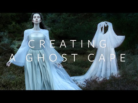 Creating a Ghost Cape - Cozy Sewing of a white Tulle Cape