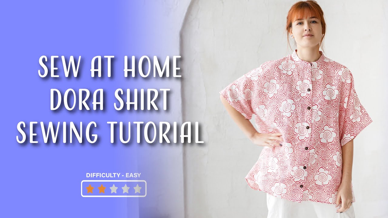 Sewing tutorial linen shirt, DIY Sewing a blouse + pattern | Sewing Habit