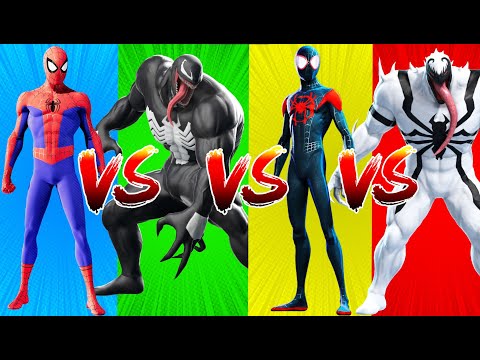 SUPERHERO COLOR DANCE CHALLENGE Spider-Man vs Venom vs Black Spider-Man vs Anti-Venom