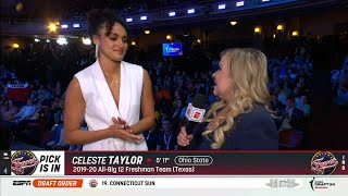 🚨 CELESTE TAYLOR #15 PICK AT 2024 WNBA DRAFT BY INDIANA FEVER + Interview | Ohio State Buckeyes